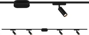 Startovací sada lištový systém BRILONER 200cm 2x 48V lišta 4 LED spoty s trafem černá 8025045