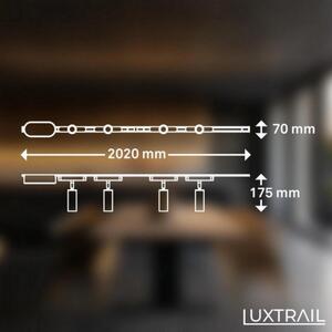 Startovací sada lištový systém BRILONER 200cm 2x 48V lišta 4 LED spoty s trafem bílá 8025046