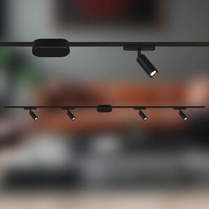 Startovací sada lištový systém BRILONER 200cm 2x 48V lišta 4 LED spoty s trafem černá 8025045