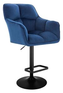 LuxuryForm Barová židle AMALFI VELUR na černém talíři - modrá