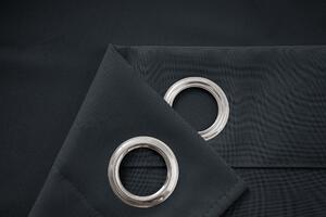 Černý závěs OXFORD 140x250 cm Zavěšení: Kovové kroužky