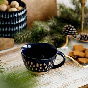 Vánoční hrnek | BLUMI | tmavě modrý s béžovým dekorem | 0,25 l | 860442 Homla