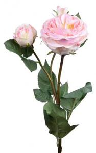 Květina RŮŽE, světle růžová, 85 cm Ego Dekor EGO-440010