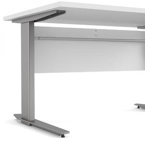 Výškově nastavitelný psací stůl Office 80400/382 bílá/silver grey