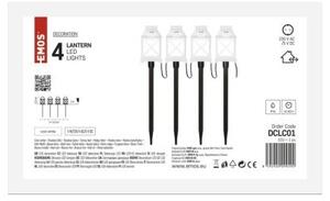 EMOS Zapichovací LED lucerny Lant 4 ks studená bílá
