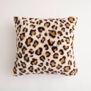Polštář s leopardím vzorem béžová/kaštanová