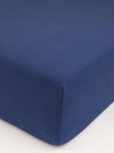 MK Lůžkoviny Jersey prostěradlo s elastanem Deluxe 120 × 200 cm - tmavě modré