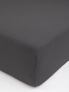 MK Lůžkoviny Jersey prostěradlo s elastanem Deluxe 120 × 200 cm - tmavě šedé