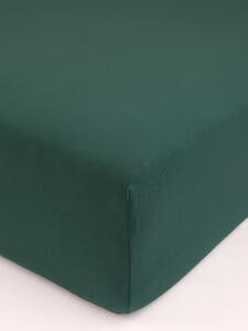 MK Lůžkoviny Jersey prostěradlo s elastanem Deluxe 120 × 200 cm - tmavě zelené
