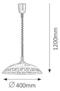 Rabalux 7640 Etrusco Skleněný lustr | E27 | Barevný kov | Bronz - r-7640