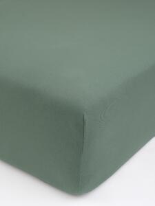 MK Lůžkoviny Jersey prostěradlo s elastanem Deluxe 120 × 200 cm - olivové