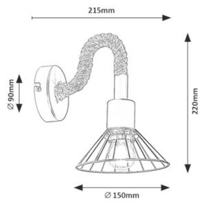 Daryl | Nástěnná industriální lampa | E27 - r-5270