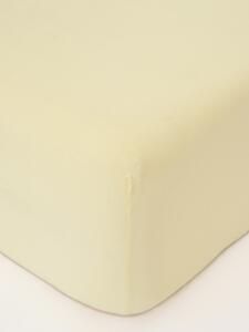 MK Lůžkoviny Jersey prostěradlo s elastanem Deluxe 120 × 200 cm – pastelově žlutá