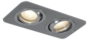 Kulaté zapuštěné bodové svítidlo Gunmetal GU10 50mm otočné a naklápěcí IP44 2-světla - Alberto