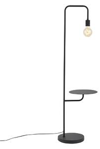Moderní stojací lampa černá s kulatým stolem - Ostrich