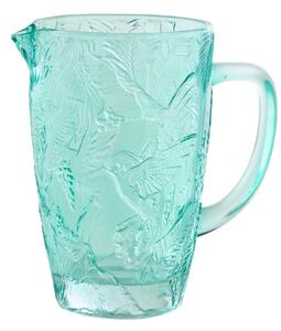 Azurový skleněný džbán kolibřík Hummin Bird - 19*12*19 cm / 1000 ml - J-Line by Jolipa