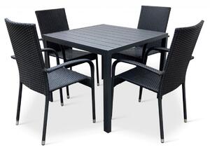 Vikio Zahradní ratanový set 90x90 pro 4 osoby DT280 antracit