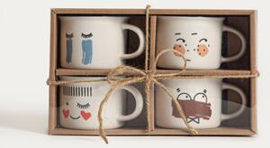 Sada hrníčků MIHO s černým okrajem 009319 160 ml (4 ks)