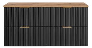 Sestava 2 koupelnových skříněk ADEL BLACK 120cm s deskou