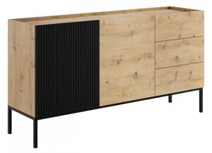 Komoda Zulek 150 2D3SZ, Barva: dub artisan / dub artisan + černá 5903211453465