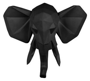 Nástěnná hlava slona Elephant 45 cm Origami Present Time (Barva- matná černá)