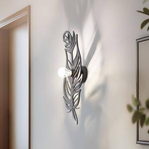 Nástěnné svítidlo W-030, černé, design peří, MDF dřevo, řezané laserem