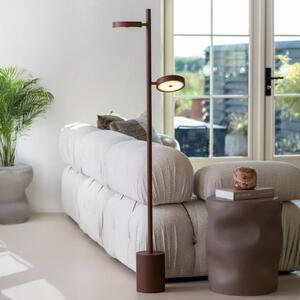 Good & Mojo GOOD MOJO LED stojací lampa Okinawa, 2ramenná, hnědá, 146 cm, dřevo, stmívatelný, Hnědá / rez, Obývací pokoj / jídelna, Dřevo, Moderní