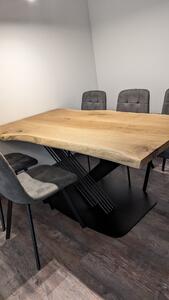 Jídelní stůl z dubového masivu Cross v industriálním designu Velikost Desky: 1500x900 (mm)