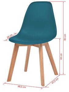 Jídelní židle Akron - 2 ks | tyrkysové