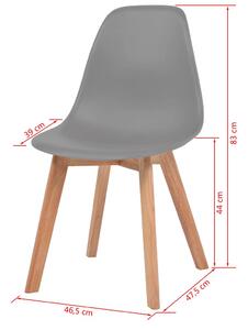 Jídelní židle Akron - 2 ks | šedé