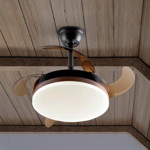Schuller Valencia LED stropní ventilátor Vento černý/bronzový/kouřový Ø 90 cm tichý, stmívatelný, Hliník / šedá / zinek, Obývací pokoj / jídelna, kov, Moderní