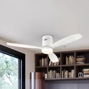 Schuller Valencia LED stropní ventilátor Siroco, bílý, Ø 132 cm, tichý,, stmívatelný, Bílá / opál, Obývací pokoj / jídelna, kov, Moderní