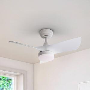 Schuller Valencia LED stropní ventilátor Tropic, bílý, Ø 76 cm, tichý,, stmívatelný, Bílá / opál, Obývací pokoj / jídelna, kov, Moderní