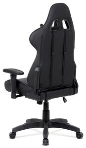 Kancelářská židle houpací mech., černá koženka, plast. kříž - KA-F03 BK