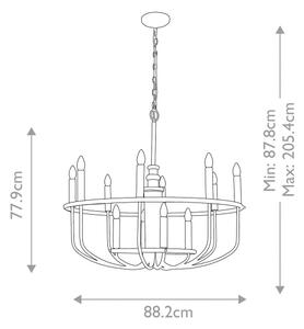 Kichler KL-CAPITOL-HILL12-PNBR-Lustr na řetě. CAPITOL HILL 12xE14/40W/230V zlatá