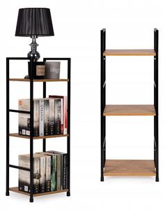 Dřevěný regál moderní kovový rám LOFT 3 police ModernHome
