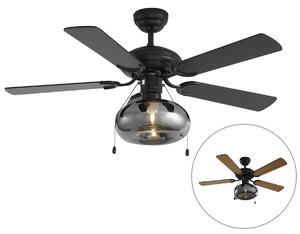 Stropní ventilátor černý 107,5 cm s tahovým spínačem - Mistral Busa