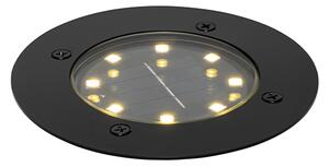 Moderní bodové světlo do země černé vč. LED IP65 solární - Terry