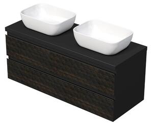 Koupelnová skříňka s krycí deskou SAT Cube Way 120x47,5x46 cm hnědá mat CUBE3D461202ZHKD
