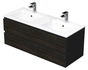 Koupelnová skříňka s umyvadlem SAT Cube Way 120x47,5x46 cm hnědá mat CUBE3D1202ZHMOD