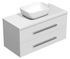 Koupelnová skříňka s krycí deskou SAT Cube Way 100x53x46 cm bílá lesk CUBE461003BISAT45