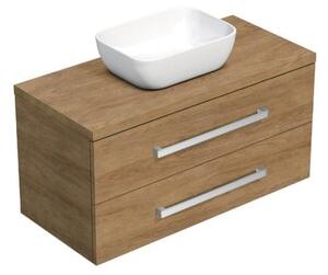 Koupelnová skříňka s krycí deskou SAT Cube Way 100x46,5x46 cm dub Hickory CUBE461003DHSAT45
