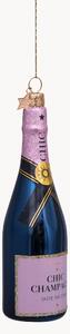 Ručně foukaná vánoční ozdoba Luxury Pink Bottle