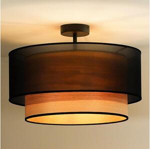 Duolla - Přisazený lustr WOOD BOHO 1xE27/15W/230V pr. 45 cm černá/béžová