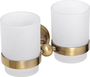 Bemeta Design RETRO bronz: Držák kartáčků, dvojitý, sklo - 144110027