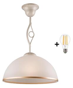 Brilagi - LED Lustr na tyči ANTICO 1xE27/60W/230V bílá patina