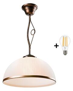 Brilagi - LED Lustr na tyči ANTICO 1xE27/60W/230V bronz patina