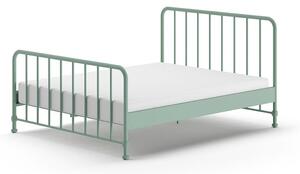 Zelená kovová dvoulůžková postel s roštem 160x200 cm BRONXX – Vipack