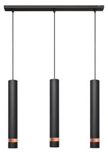 LED Lustr na lanku TUBA 3xGU10/4,8W/230V černá/měděná