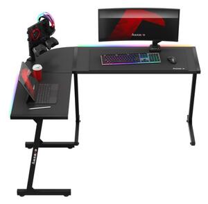 Herní rohový stůl Hero 6.0 RGB černý